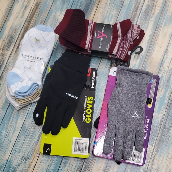 HEAD Black and Gray Digital Running Gloves with Multicolor Socks - Picture 1 of 12